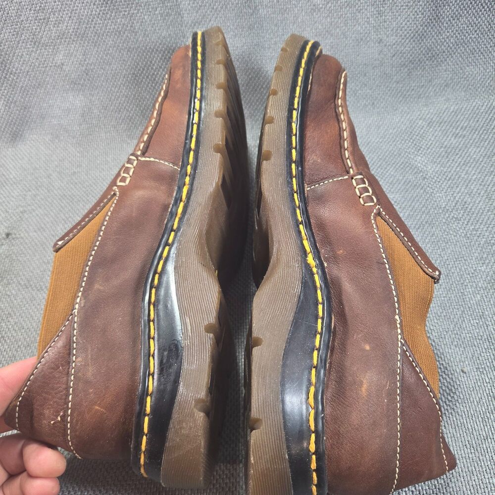 Dr. Martens Mens 10 Brown Leather Slip On Casual Shoes Round Toe Low Top Boot - Picture 7 of 8